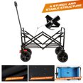 thumbnail image 3 of Immere Mini Folding Wagon - Garden Shopping Beach Cart (Black+Blue+Brake) - Wagons Carts Foldable, 3 of 7