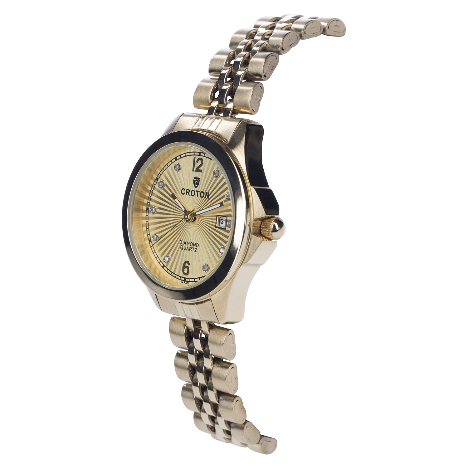 Ladies Goldtone Diamond Bracelet Watch with Goldtone Dial