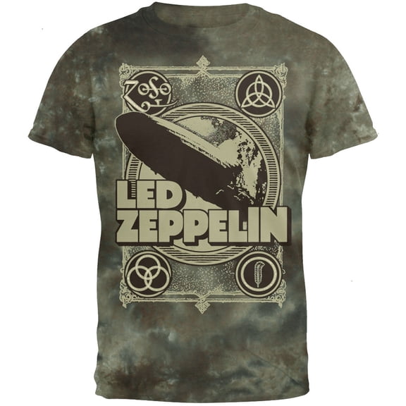 Led Zeppelin Men's Poster Tie Dye Short Sleeve T Shirt