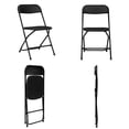 thumbnail image 5 of 6 Pack Black Plastic Folding Chair, Indoor Outdoor Portable Stackable Commercial Seat Capacity for Events Office Wedding Party Picnic Kitchen Dining (6 Pack, Black), 5 of 8
