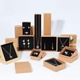 thumbnail image 6 of Kraft Paper Jewelry boxes with Black Sponge Inside Square BurlyWood 3-5/8x3-5/8x1-1/8 inch(9.2x9.2x3cm), 6 of 7