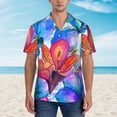 thumbnail image 4 of Kll Men'S Hawaiian Shirt Short Sleeve Button Down Beach Shirts-Bright Flowers, 4 of 8