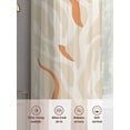 thumbnail image 6 of Abstract Color Block Sheer Curtains 63 Inch Long 2 Panels, Modern Orange Beige Line Light Filtering Rod Pocket Curtains, Sheer Voile Drapes for Living Room Bedroom, 52"x63", 6 of 8
