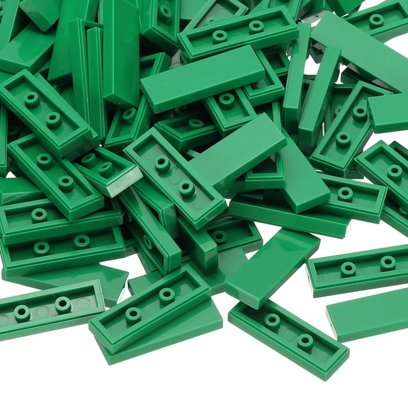 Uxcell 122Pcs Flat Blocks Bulk, 1x3 Square Green Classic Tiles Smooth Surface Mini Building Blocks Accessories Compatible Bricks Kits for Building Floor Walls Mosaic Pixel Arts