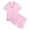 Pink, variant on WhouRiu Little Girls' Pajama Sets Short Sleeve Solid Button Shirt Shorts Child Summer Casual Lounge Outfits Red,Sizes 4-5