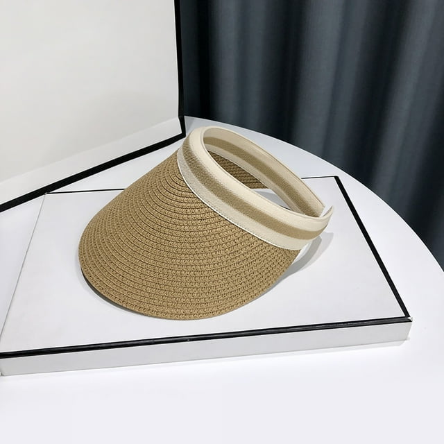 Sombrero Con Visera Sombrero Con Visera Sombrilla De Verano Protector Solar Protección UV Parte Superior Vacía Sombrero De Visera Con Visera Deportiva Para Mujer Caqui M 56-58cm ANGGREK JE2719