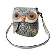 thumbnail image 3 of Bolso de hombro para mujer perfecl con diseño de búho gris, 3 of 7