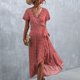 thumbnail image 2 of Vestido Cruzado Con Estampado Floral Vestido Cruzado Con Cuello En V Estampado Floral Vestido Floral Con Cuello En V Vestido Largo Floral Para Mujer Vestido Cruzado Floral Vestido ANGGREK Otros, 2 of 6