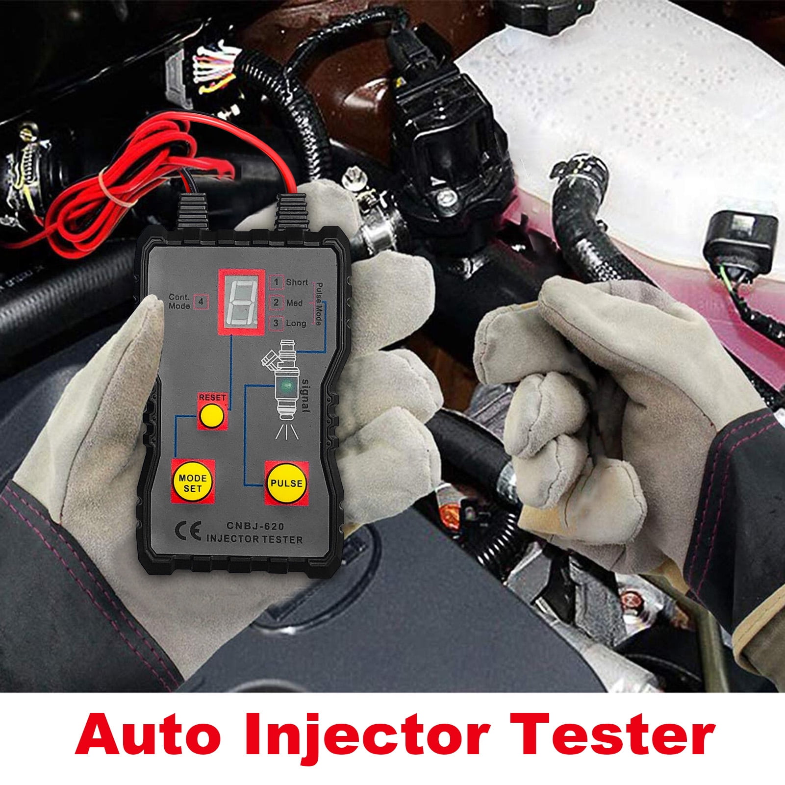 Carevas Fuel Injector Tester 4 Pluse Modes Fuel Injector Flush Cleaner