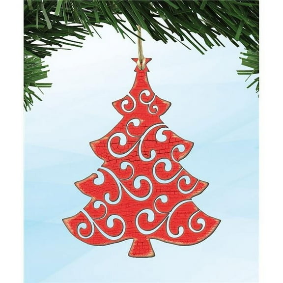 Designocracy 99804-O Filigree Christmas Tree Wooden Ornament