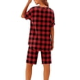 thumbnail image 3 of Amzcrzy Lounge Sets for Women with Button Casual Loose Solid Color Womens Summer Outfits Notched Neck Short Sleeve Tops Short Pant Suit Comfy Linen Elastic Drawstring Pajama Sets S, 3 of 8