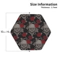thumbnail image 3 of Disketp Skull And Red Roses Funny Coasters,6 Pcs Leather Coasters With Holder, Perfect Housewarming Hostess Gifts,Protect Furniture From Water Marks Scratch And Damage, 3 of 9