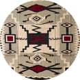 thumbnail image 1 of Ahgly Company Machine Washable Indoor Round Abstract Coffee Brown Area Rugs, 7' Round, 1 of 7