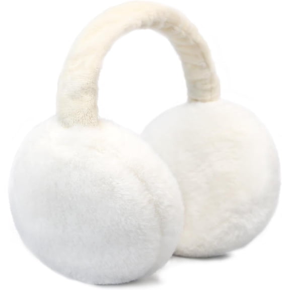 Earmuffs Women Winter Black Ear Covers Foldable Fluffy White Ear Warmers Girls Cute Ear Muff Headbands Big