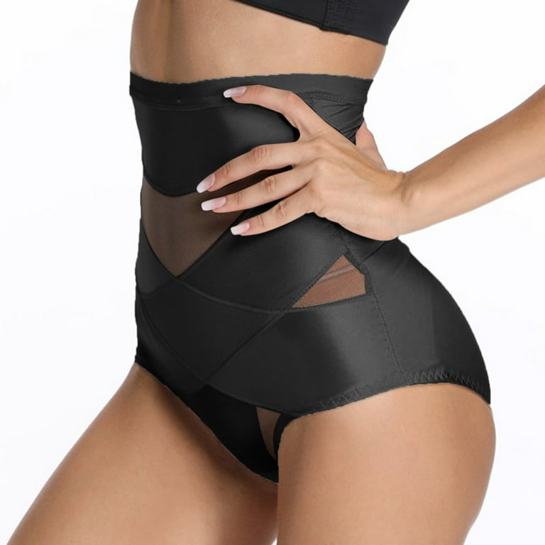 MRULIC shapewear for women tummy control Women's Body Shaping Underwear  High Waist Regain Slimming Hip Pants Black + M