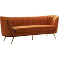thumbnail image 4 of Home Square 3-Piece Set with Accent Chair Loveseat & Sofa in Cognac and Gold, 4 of 10