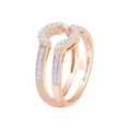 thumbnail image 3 of Round Cut Cubic Zirconia 14k Rose Gold Curve Wrap Solitaire Enhancer Guard Ring Size - 7, 3 of 3