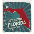 thumbnail image 3 of Ambesonne Florida Shower Curtain, Retro Old City Map USA, 69"Wx84"L, Multicolor, 3 of 3
