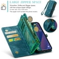 thumbnail image 4 of For iPhone 15 Wallet Case,iPhone 15 Zipper Folio Leather Case Wallet with Card Holder Strap Wristlet Detachable Magnetic Protective Back Case for iPhone 15 5G 6.1 Inch, 4 of 7