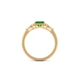 thumbnail image 2 of Rosec Jewels Lab Grown Emerald Ring with Diamond Accent - 8 mm Asscher Cut Emerald Engagement Ring for Women - AAAA Quality, 10K Yellow Gold, US 11.50, 2 of 9