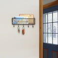thumbnail image 4 of MyGift Modern Black Metal Wall Mounted Wire Mesh Basket with Key Hooks, 4 of 6