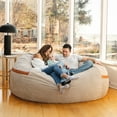 thumbnail image 5 of Big Joe Fuf 8Ft Giant Foam Bean Bag Chair, Oversized Couch with Removable Cover for Kids, Teens, Adults, Vanilla Latte Corded Plush, 8 Foot, 5 of 10