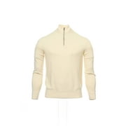 tommy hilfiger men's ivory gradient half zip sweater