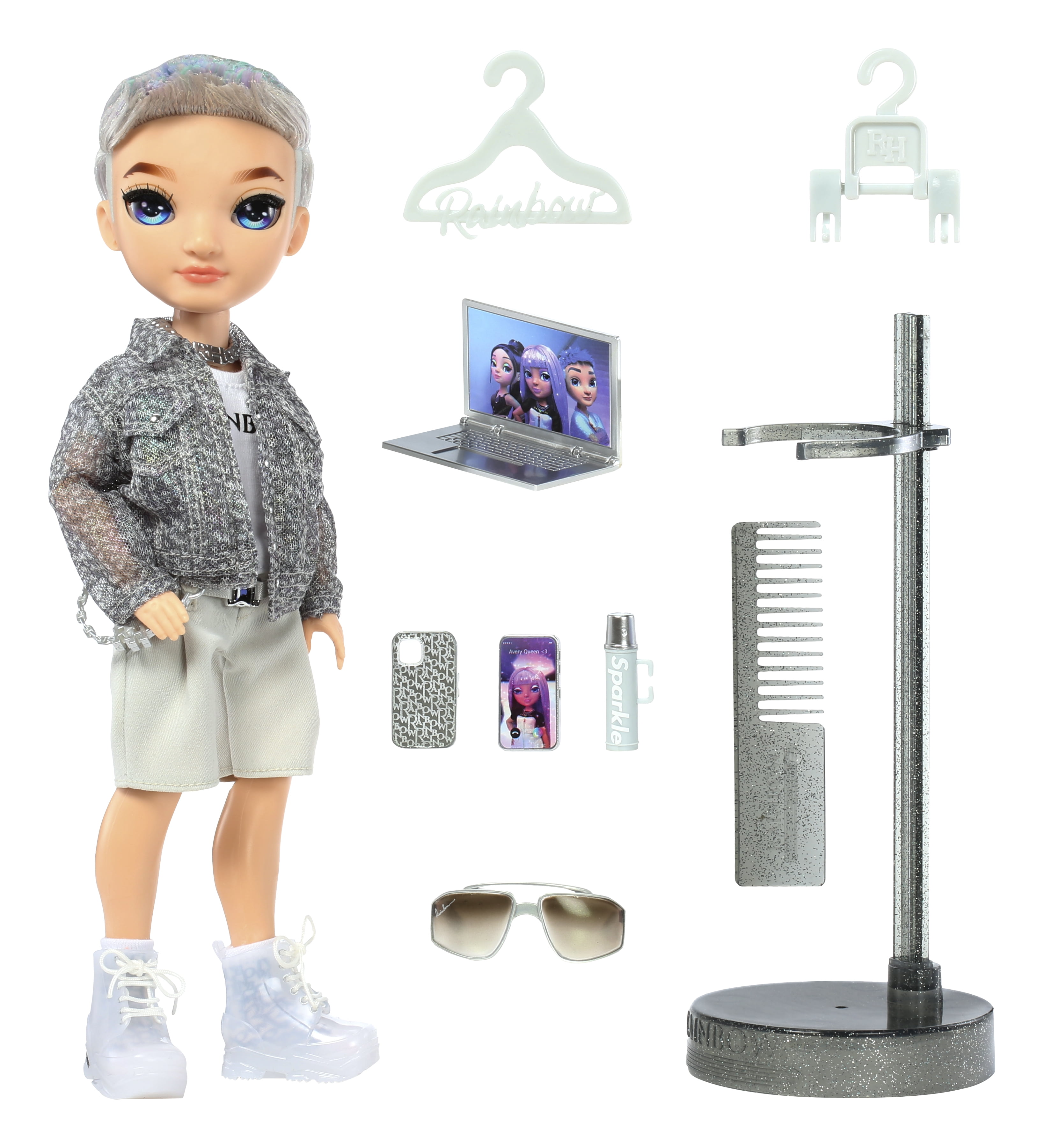 Rainbow High Aidan- Purple Boy Fashion Doll. Fashionable Outfit & 10+ Colorful Play Accessories. Great Gift for Kids 4-12 Years Old and Collectors.