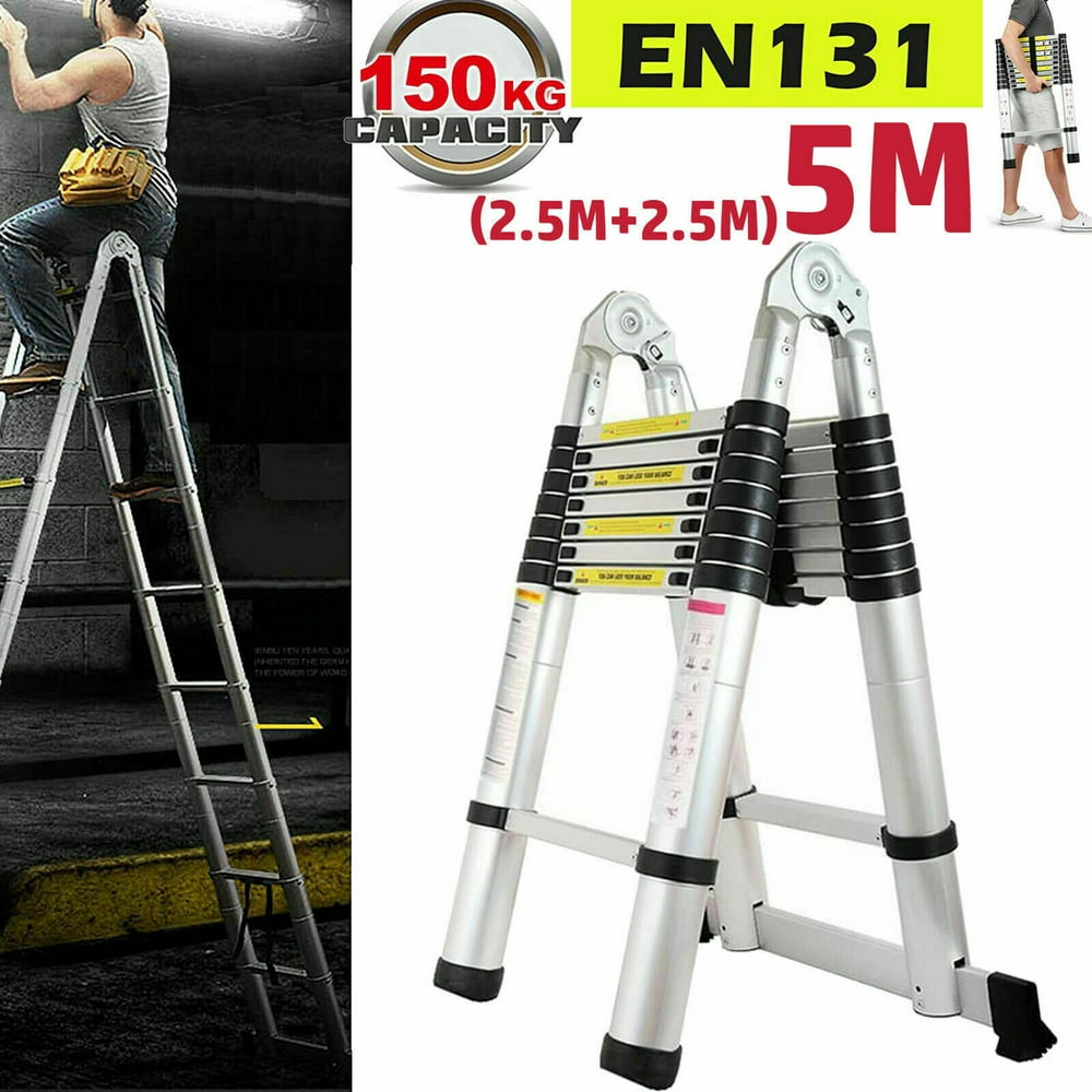 Bowoshen 16.5Ft Aluminum Telescoping Ladder, NonSlip Ladder