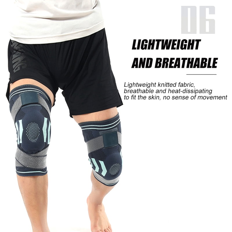 Pro Knee Brace with Silicone Pad & Spring Support - Adjustable Compression Sleeve for Joint Pain Relief, Sports Injury Recovery