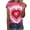Pink, variant on mihongmao Valentine Day Shirts for Women Valentine's Day Printed Casual Printed Round Neck Pink 3X