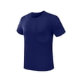 thumbnail image 5 of UVEASISHA Athletic T-Shirts for Men Stretch Short Sleeve Workout Traning Shirt Loose Comfy Gym Running Tshirts Solid Color Basic Tees Dark Blue 3XL, 5 of 7