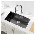 thumbnail image 5 of Kitchen Sink 33"x19" Multifunctional undermount Flying Rain Waterfall S304 Stainless Steel Handmade Modern Single Bowl Kitchen Sink Black, 5 of 9