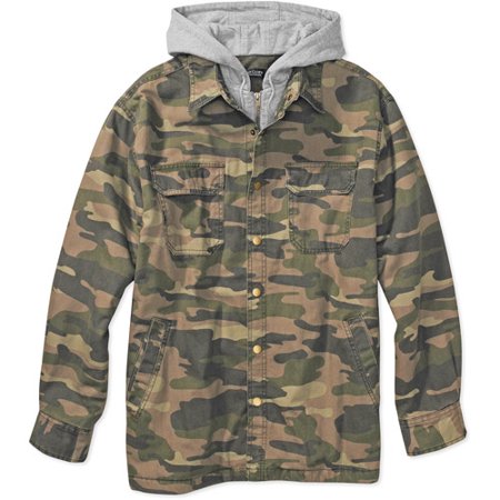 Faded Glory - Men's Canvas Hooded Shirt Jacket