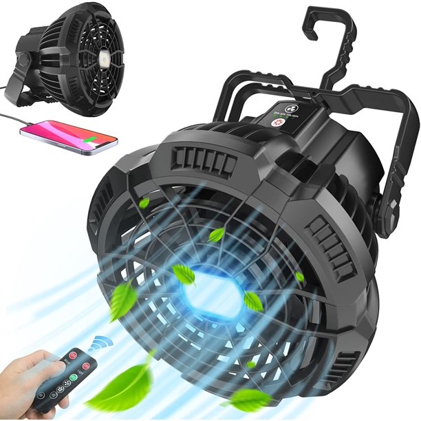 Camping Fans for Tents,Tent Fan Light Combo,7800mAh 3 Speeds