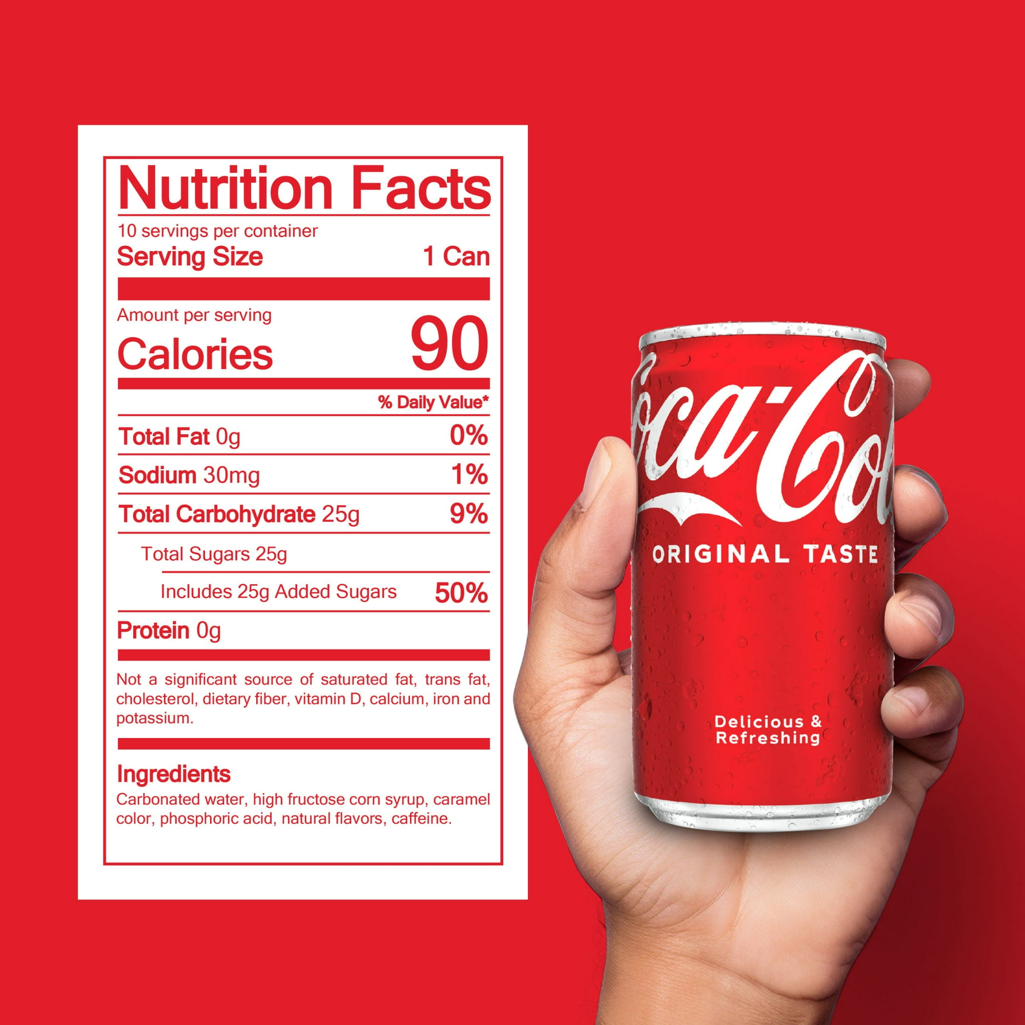Coca-Cola Mini Soda Pop Fridge Pack, 7.5 fl oz Cans, 10 Pack