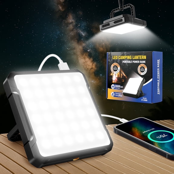 Cpeelsdo LED Camping Lantern Rechargeable, 20000mAh Portable Camping Lights, 1300lm Ultra Bright & 4 Lighting Modes, IPX4 Waterproof Camping Essentials for Power Outages, Emergency, Tent, Outdoor