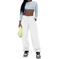 thumbnail image 5 of JJHGVB Cargo Pants Women High Waisted Pants Spring And Summer Solid Printed Casual Wide Leg Cotton And Linen Explosion Loose Pants Female Wide Leg Pants Woman Baggy Pants White L, 5 of 8