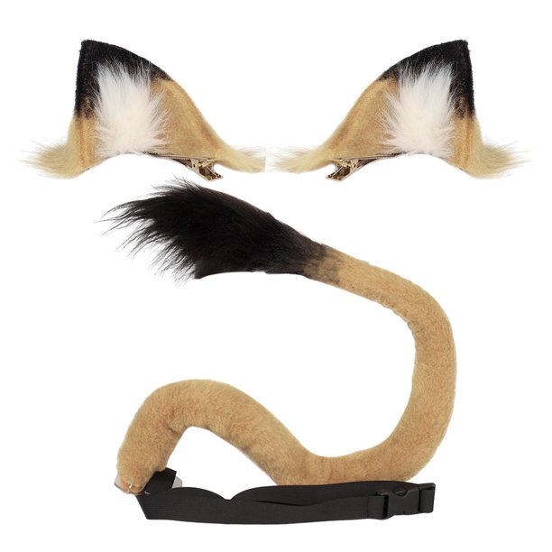 Sonducket 3Pcs Cat Ear Tail Leather Costume Halloween Kits Choker Lolita Cosplay Disfraces de disfraces Marrón león