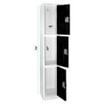 thumbnail image 2 of AdirOffice 72" Steel Large Metal Storage Cabinet Locker with 3 Doors Black, 2 of 7