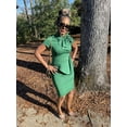 thumbnail image 4 of HAHDAXIA Femmes Mode Peplum Bodycon Manches Courtes Arc Club Volants Crayon Partie Robe, 4 of 6