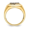 thumbnail image 2 of 14K Yellow Gold Ring Band Men's Diamond Round Champagne & White, Size 8, 2 of 5
