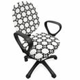 thumbnail image 1 of Abstract Office Chair Slipcover, Retro Style Simplistic Repetitive Pattern Geometric Monochrome Ornaments, Protective Stretch Decorative Fabric Cover, Standard Size, Charcoal Grey White, by Ambesonne, 1 of 5