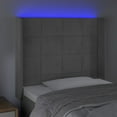 thumbnail image 4 of vidaXL LED Headboard Dark Gray 57.9"x6.3"x46.5"/50.4" Velvet, 4 of 57
