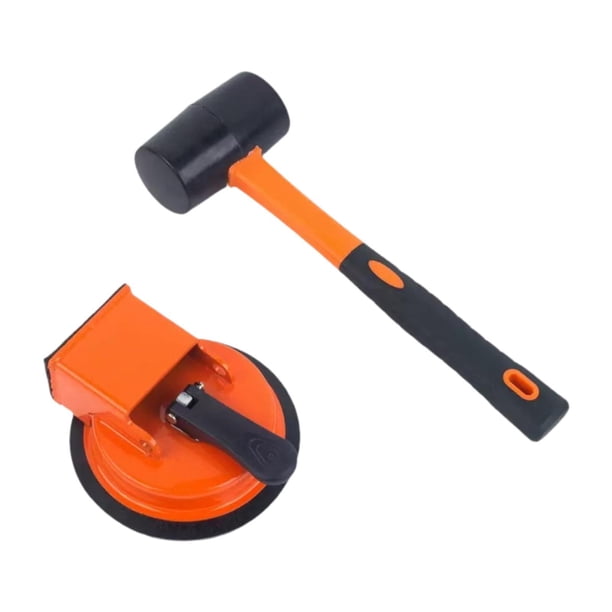 Herramienta para reparar huecos de suelo con mazo, para suelos de madera, para dormitorio, para azulejos, para sujetar tablones. Naranja