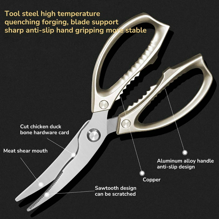 Kitchen Magnetic Scissors for Fish Chicken Bone Vegetables Household  Stainless Steel Multi Function Cutter Shears Cooking Tools 