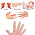 thumbnail image 4 of 10 Pcs Finger Sleeves,Bexikou Thumb Splint Brace Support, Elastic Compression Protector for Sports,Elastic Finger Straps Perfect for Relieving Pain Calluses Arthritis Knuckle (Beige), 4 of 6