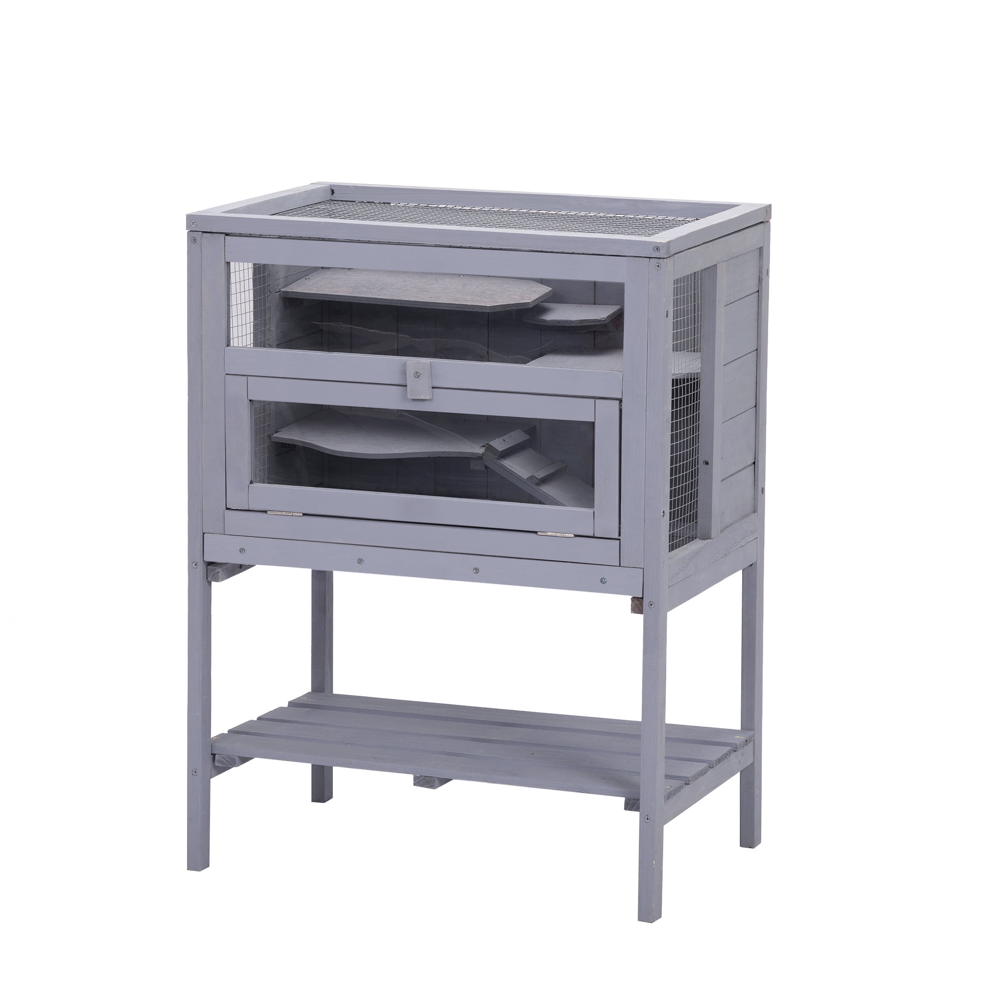 Pefilos 33" H Wood Guinea Pig Hutch Large Hamster Cage, Animal Cage for Rat, 4-Tier Indoor Small Animal Pet House with Storage Cabinet, Light Beige Pefilos 33" H Wood Guinea Pig Hutch Large Hamster Cage, Animal Cage for Rat, 4-Tier Indoor Small Animal Pet House with Storage Cabinet, Light Beige