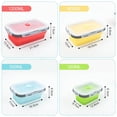 thumbnail image 3 of wqlpp-4 Pack Collapsible Food Storage Containers, Silicone Foldable Lunch Container with Lids, Leftover Meal Box for Kitchen, Microwave&Dishwasher Safe, Silicone Containers for Camping, Meal Prep, 3 of 4