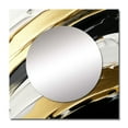 thumbnail image 2 of Designart "Midnight Waves Of Passion Abstract Black Gold" Abstract Painting Square Mirror Wall Decor Modern - Large Gold Square Bathroom Mirror - Square Printed Wall Mirror Art, 2 of 5